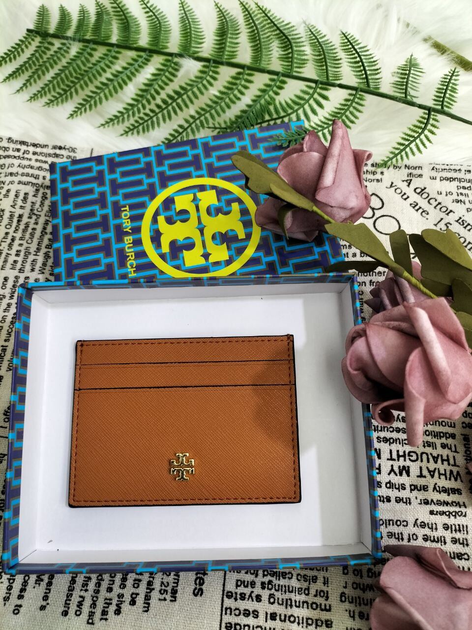 Tory Burch Emerson Leather Slim Card 2024 Case Cardholder EUC