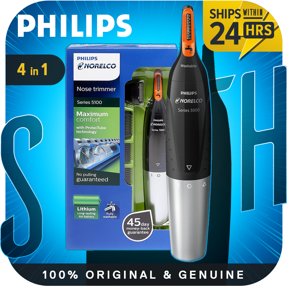 Philips Norelco NT5175/42 Nose Hair Trimmer 5100 - Washable Mens Precision  Groomer for Nose, Ears, Eyebrows, Neck, and Sideburns | Lazada