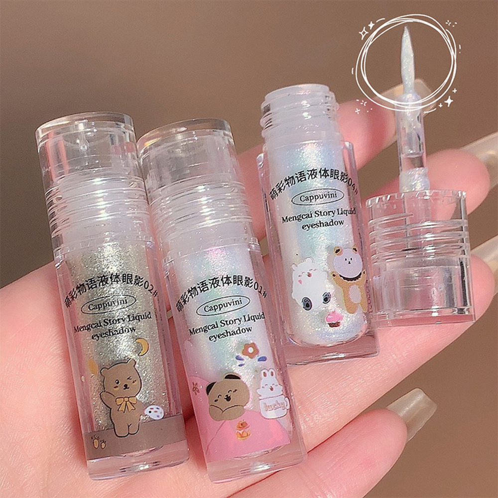 Dorisna long lanh chất lỏng bóng mắt Pearlescent Sequins Phấn mắt nằm tằm Kim Cương Trang điểm mắt không thấm nước mỹ phẩm