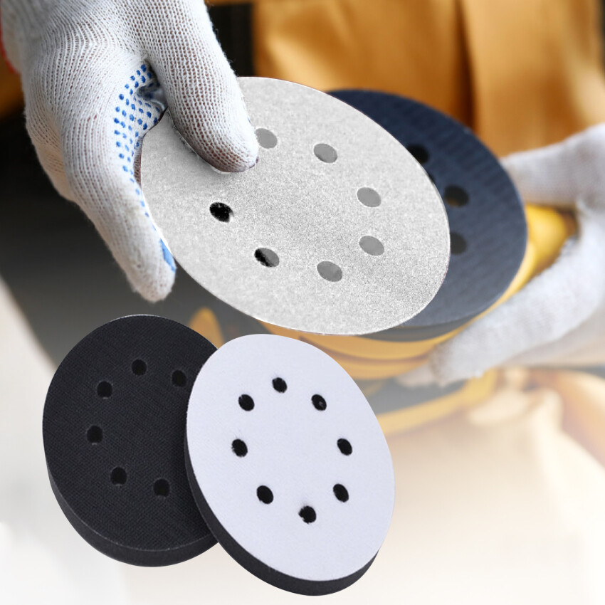 5 Inch 125mm 8 Holes Soft Interface Sanding Polishing Disc Self-Adhesive Hook-Loop Backing Pad Abrasive Tools
