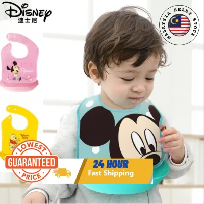 Baby waterproof Bibs Disney Mickey Mouse Bibs Adjustable Waterproof Feeding Baby Bib Kids Aprons Children Eating Meal