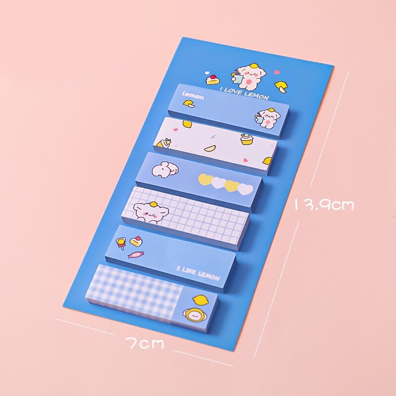 120 Sheets Cute Cartoon Sticky Notes Student Portable Label Stickers Set