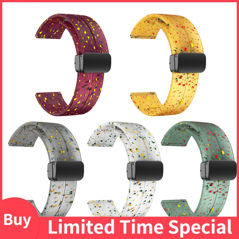 22mm/20mm Strap Watch Band Replacement Quick Release Magnetic Folding Buckle Universal Silicone Watch Strap