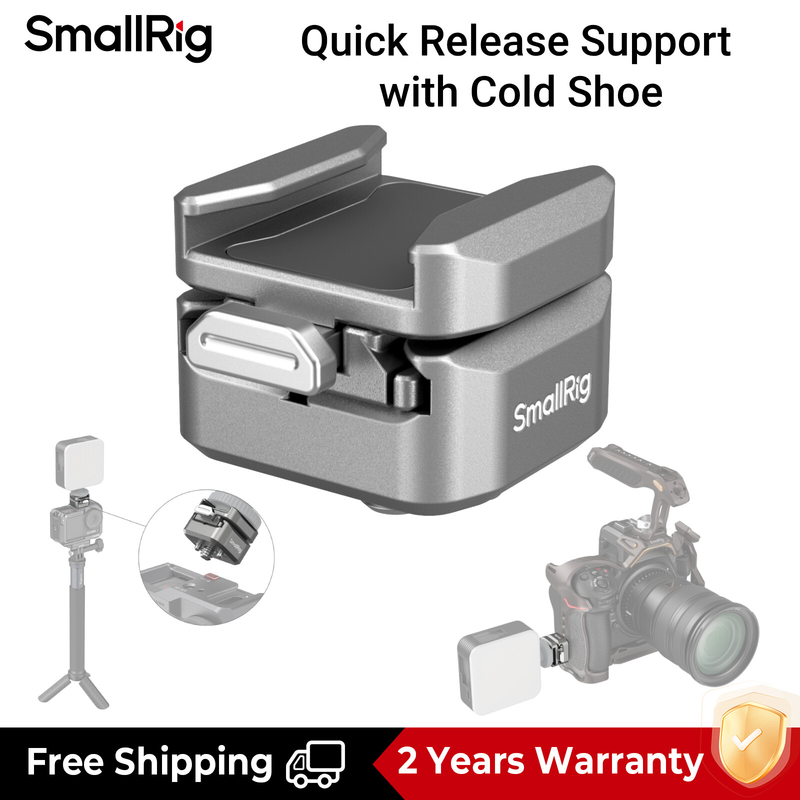 SMALLRIG 11" Rosette Magic Arm With Quick Release – 3kg Load, Anti-Twist Pins, For Monitors, Lights, Cameras