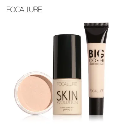 FOCALLURE Foundation & Concealer Makeup Set (3 Pcs)