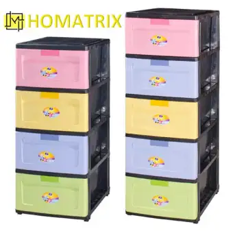 5 Tier Layer Drawers Plastic Cabinet Plastic Drawer Storage