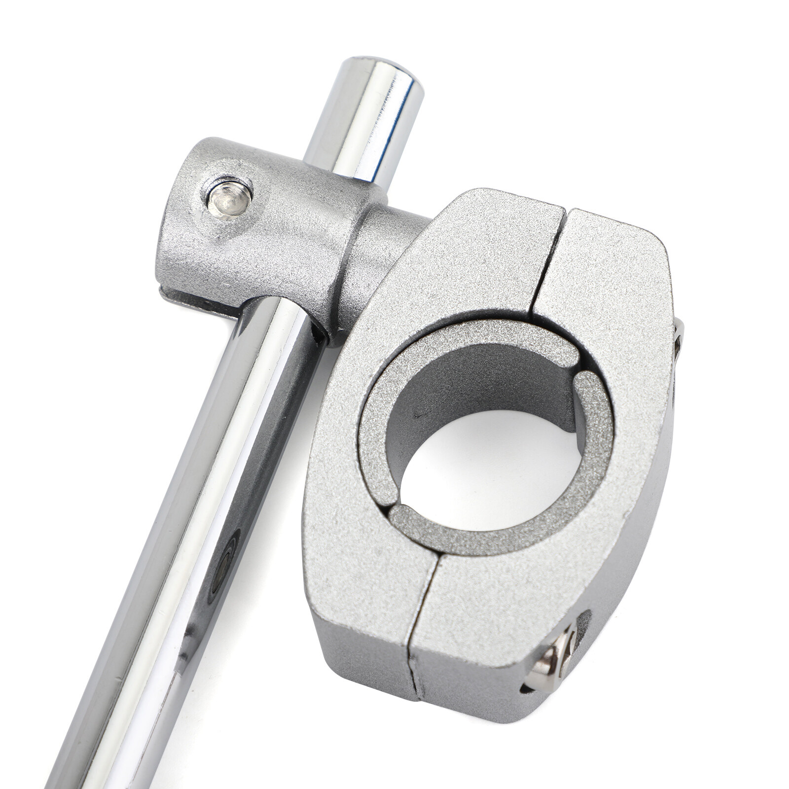 Areyourshop Universal Motorcycle Windscreen Bracket 7/8  22mm Standard Handlebar Windshield Mount Clamp Silver