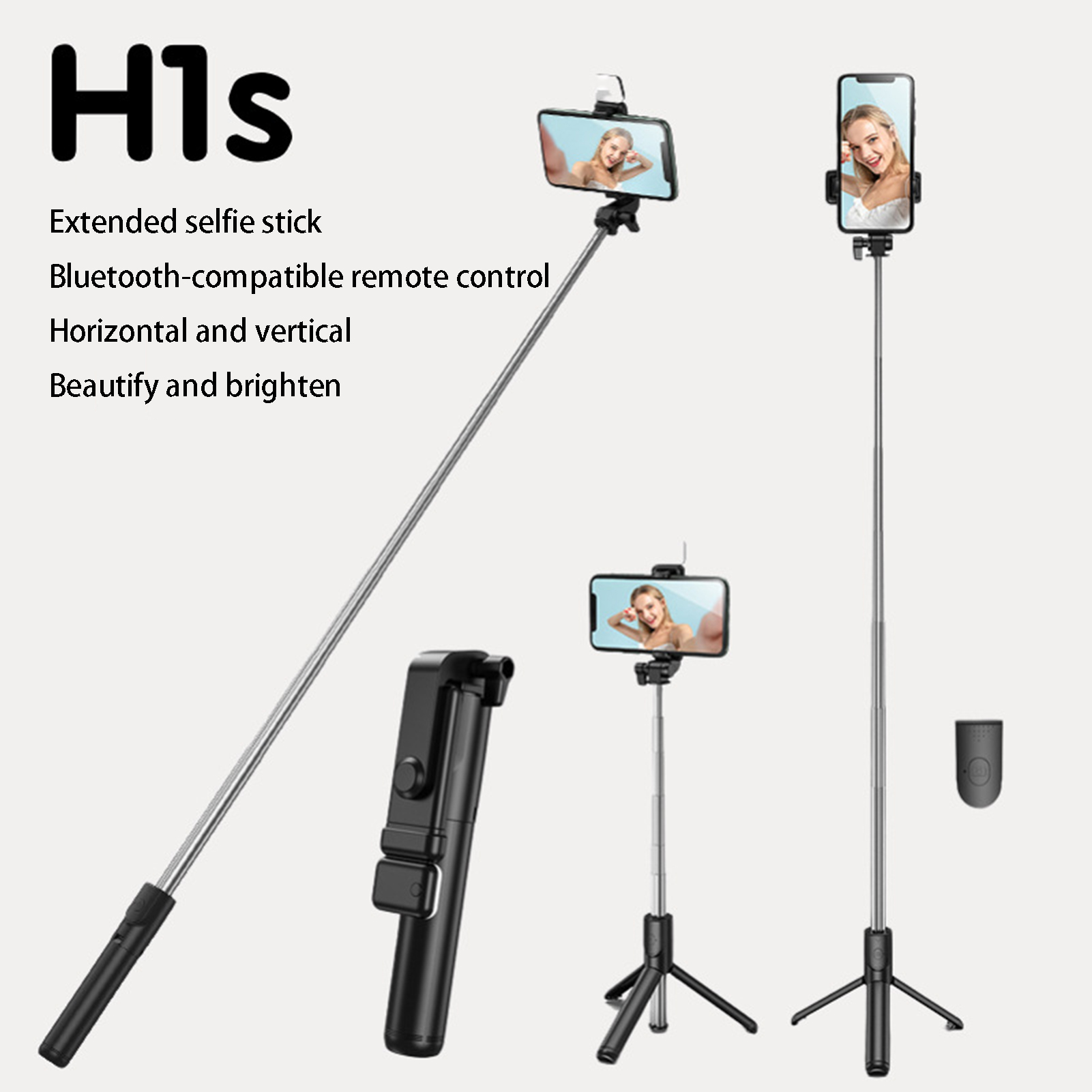 Large Storage Selfie Stick Retractable Multifunctional Remote Control Universal Handsfree Beauty Fill Light Portable Wireless Bluetooth-compatible Cell Phone Selfie Tripod for Photography Selfie Stick Tripod