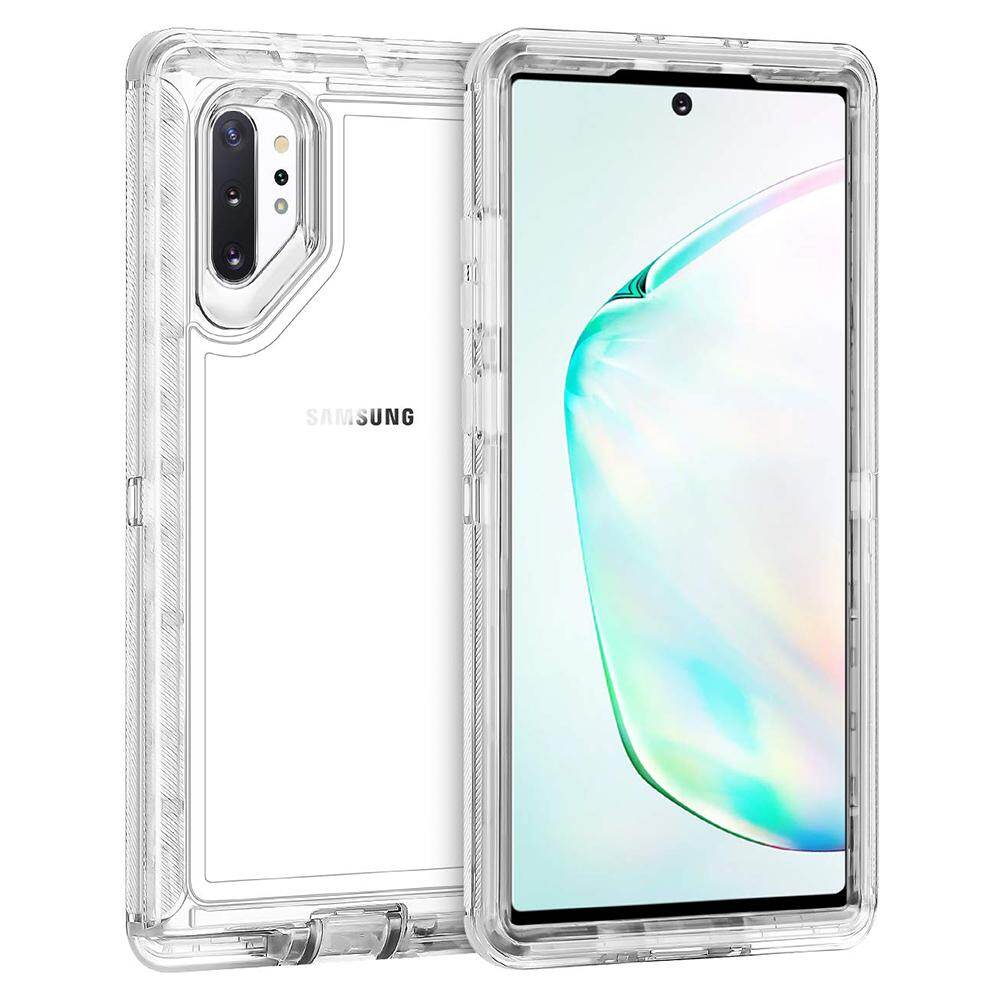 Hybrid Clear Case for Galaxy Note 10 Plus,Transparent Heavy Duty Protective Dual Layer Shockproof Case with Hard PC Bumper Soft TPU Back Cover for Samsung Galaxy S24 Ultra/S24 Plus/S23 Ultra/S23 Plus/S22 Ultra/S22 Plus/S21 Ultra/Note 20 Ultra