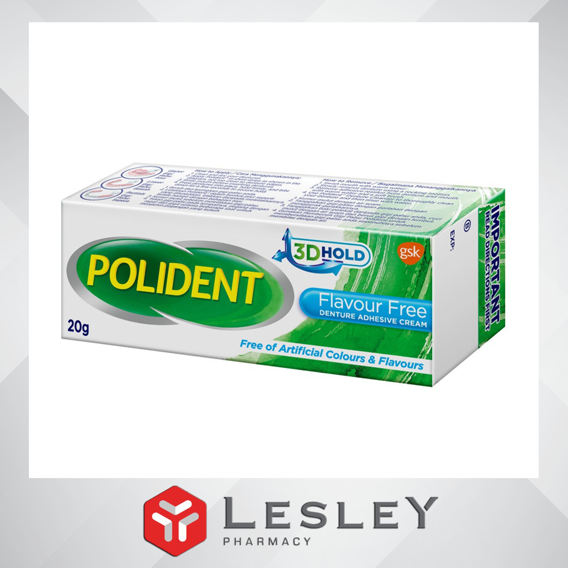 Polident Flavour Free Denture Adhesive Cream 20g Lazada