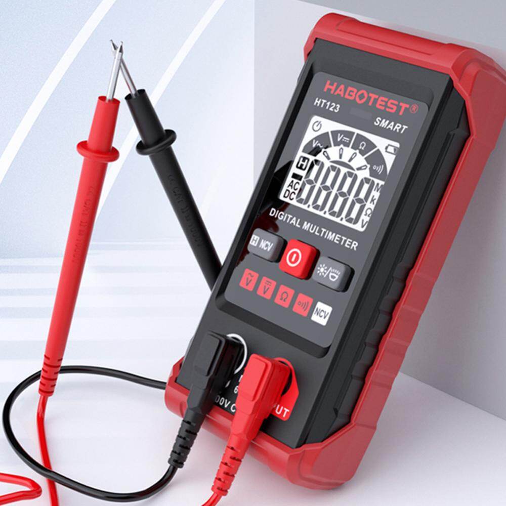Smart Digital Multimeter Auto-Ranging Voltage Resistance Continuity Measurement Tester with Backlight LCD Display RMS 2000 Counts for Household