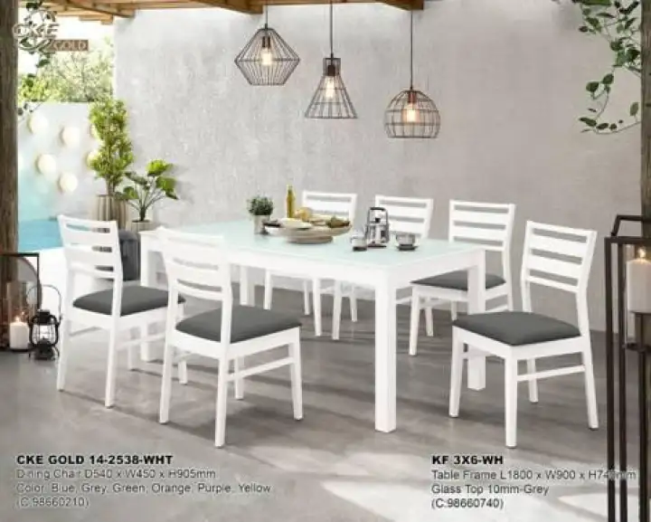 Okura 1 6 Dining Set Dining Table Dining Chair Meja Makan Kerusi Meja Makan Buffet Makan Meja Meja Party Makan Weekend L1800mm X W900mm X H740mm Lazada Singapore