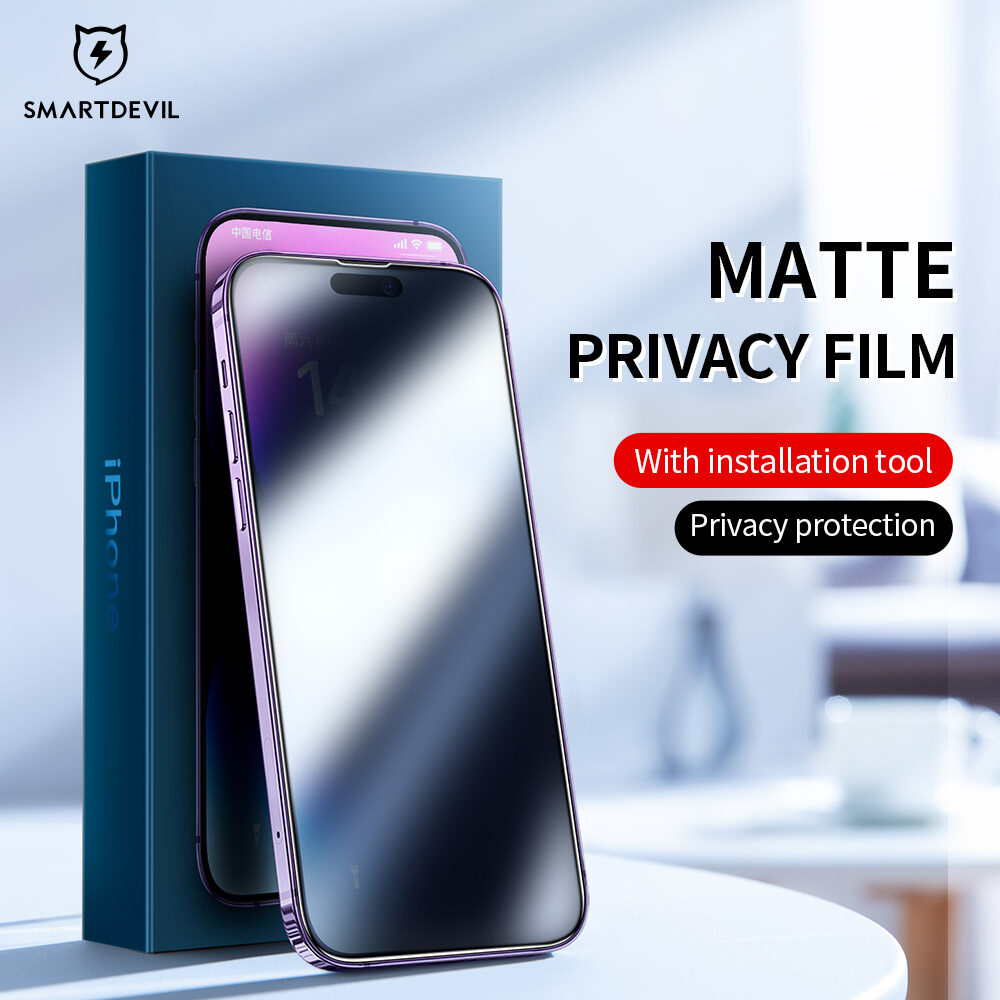 SmartDevil Matte Privacy Screen Protector For iPhone 14 Pro max iPhone 15 Pro Max iPhone 14 Pro iPhone 15 Plus iPhone 14 Plus 13 Pro max 13 Pro 13 Mobile Phone Full Coverage Tempered Glass Film Anti-peeping Anti-fingerprint