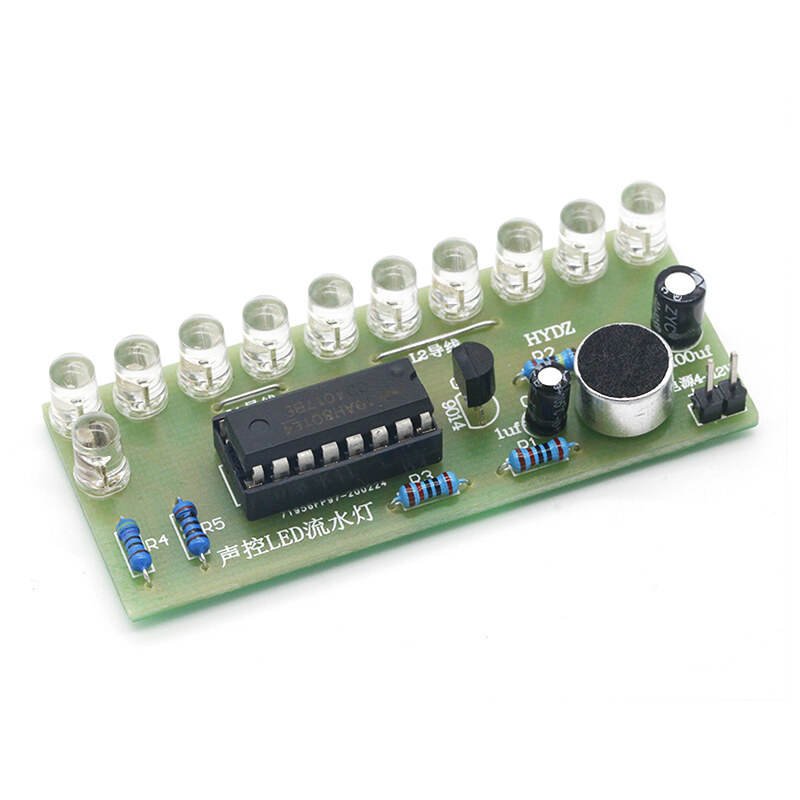 Bộ Đèn Nước LED Kích Hoạt Bằng Giọng Nói Bộ Dụng Cụ Điện Tử Tự Làm Huấn Luyện Dạy Học Sản Xuất Điện Tử Vui Nhộn Điều Khiển Đèn Lồng CD4017