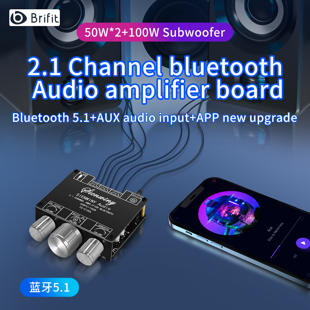 Brifit YS-E100L Bo mạch khuếch đại âm thanh công suất 2.1 kênh Bluetooth