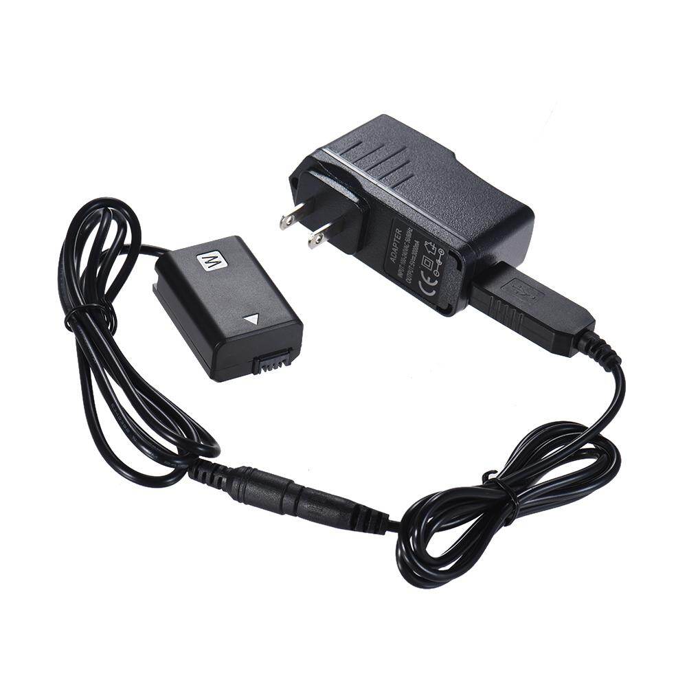 Andoer np-fw50 dummy internalpower + 5v 3a usb power adapter cable with power plug replacement for ac-pw20 for sony nex-3/5/6/7 series a33 a37 a35 a55 a7 a7r a7ii a6000 a6300