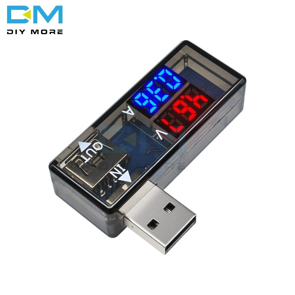 [Chính Hãng 100%] DiymoreMini 5V Đồng Hồ Đo Điện Áp Dòng Điện USB Màu Đỏ Xanh Dương 5V Thiết Bị Kiểm Tra Vôn Kế Ampe Kế Máy Dò Bộ Sạc Điện Thoại Di Động Hiển Thị Kỹ Thuật Số