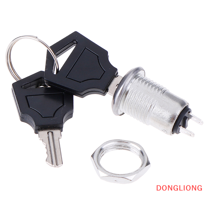 DONGLIONG 1pc 12mm Mini Key Switch ON/OFF Lock Switch KS-02 KS02 Electronic Switch 3A 250V