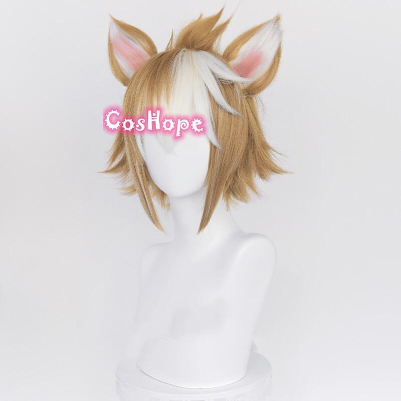 Genshin Impact Gorou Cosplay 35cm Brown Wig Cosplay With Ears Anime Cosplay Wigs Heat Resistant