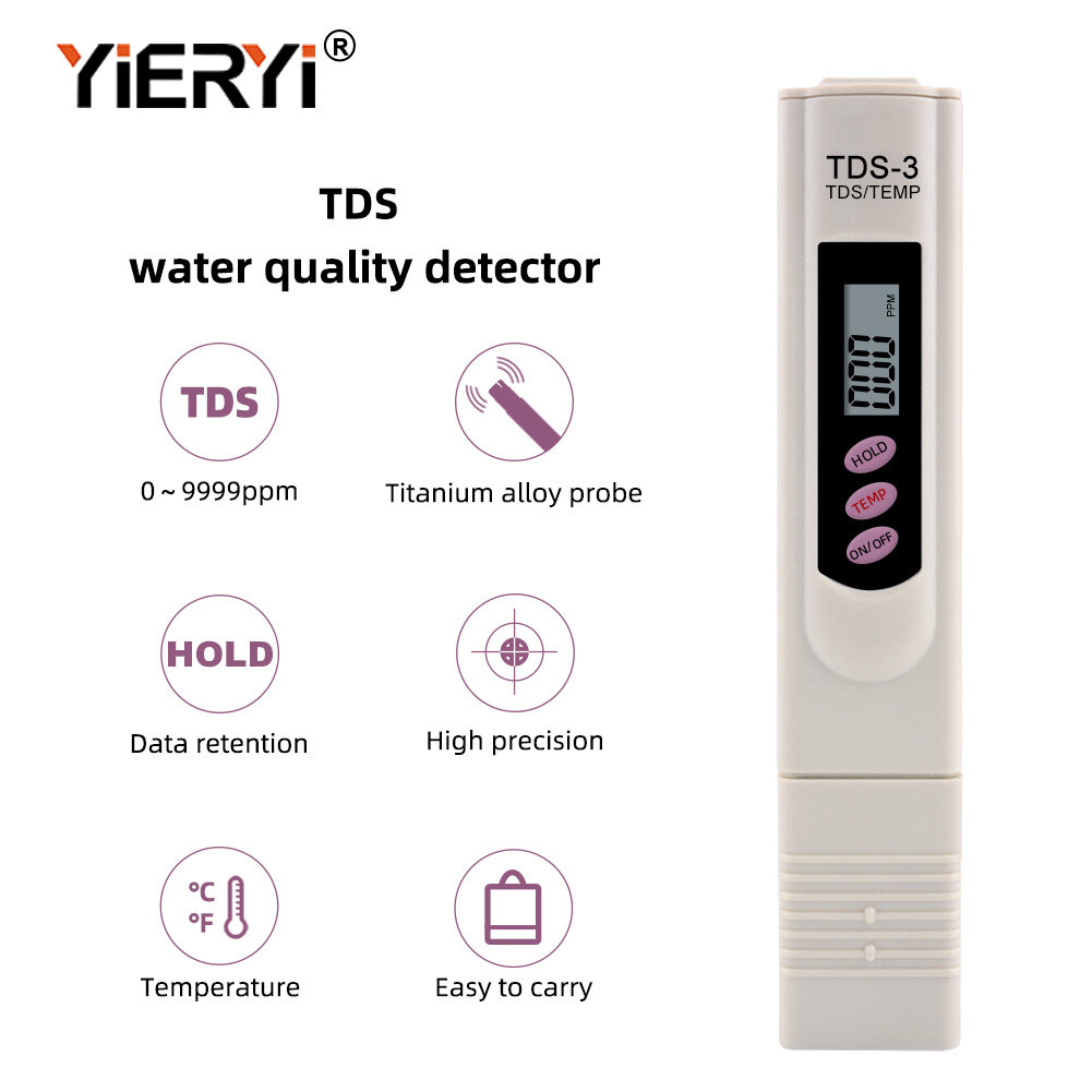 yieryi 1 pcs TDS Meter Digital TDS Meter Tester Filter Water Quality Purity Tester for drinking water aquariums