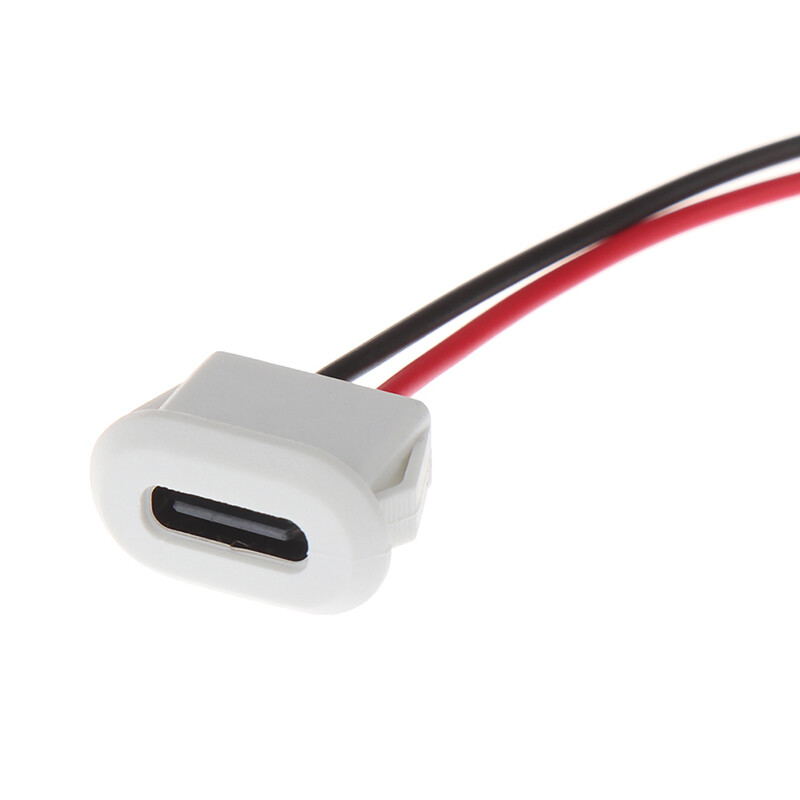 Ministar 2Pin USB-C TypeC Waterproof USB Connector Direct Compression Female Base Female Socket Charging Interface With Welding Wire Waterproof Socket