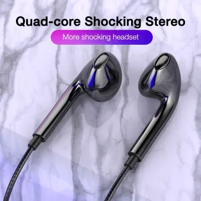 【READY 】PUT MALL 3.5mm Wired Headphones With Bass Earbuds Stereo Earphone Music Sport Gaming Headset With mic For Xiaomi IPhone 11 Earphones