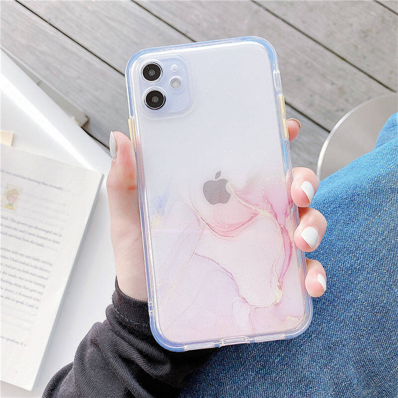 Luxury Marble Color gradient Phone Case For iPhone 11 12 Pro Max Full Camera Protective Case For iPhone XS Max XR X 7 8 Plus SE 2 2020 Back Cover Casing