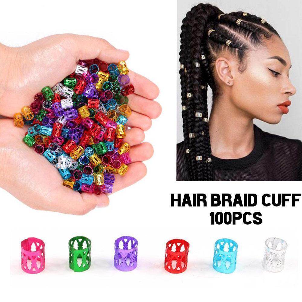100 Chiếc Vòng Kim Loại Tóc Từ Châu Phi Hạt Còng Ống Phụ Kiện Dreadlock Dreadlock Dread Bím Tóc Trang Sức Trang Trí
