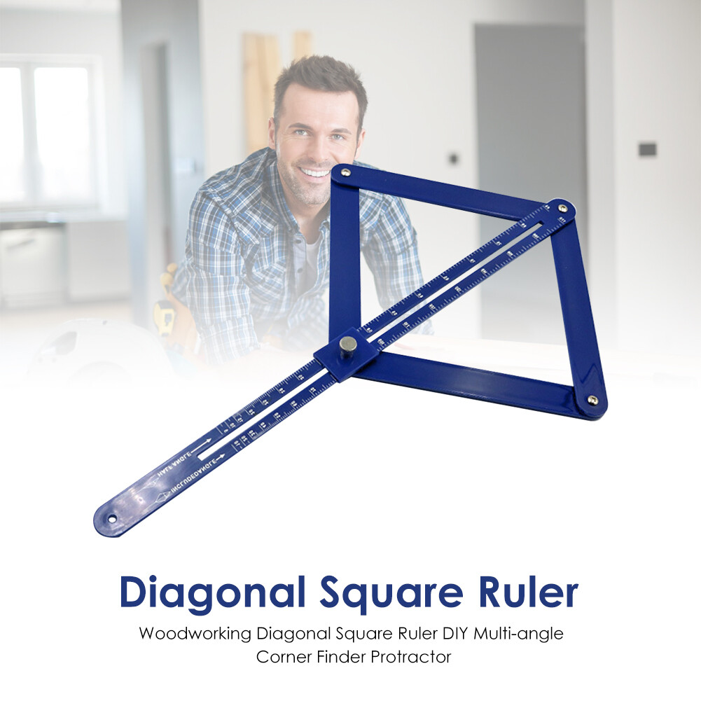 【ANENG】Woodworking Diagonal Square Ruler DIY Multi-angle Corner Finder Protractor