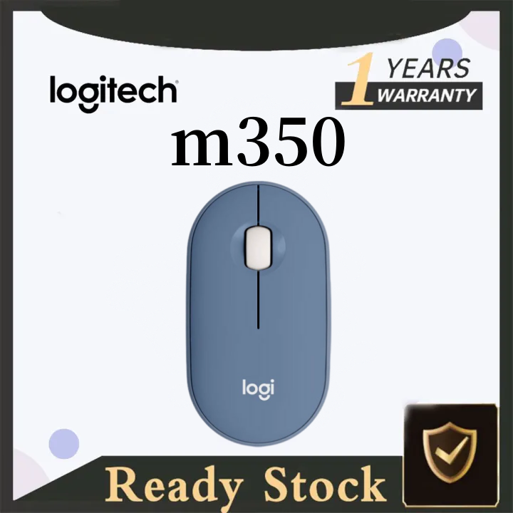 【100% Original】Logitech M350 Pebble Wireless Mouse Bluetooth 2.4 GHz USB Mini-Receiver Silent Slim