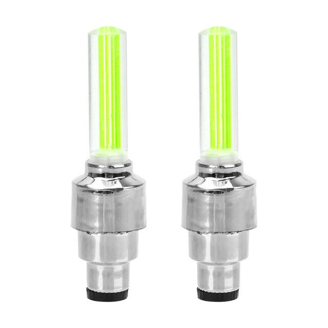 2PCS Car Wheel LED Light Motocycle Bike Light Tire Valve Cap Decorative Lantern Tire Valve Cap Flash Spoke Neon Lamp