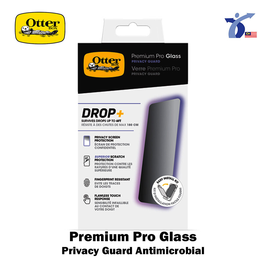 OtterBox Premium Pro Glass Privacy Guard Antimicrobial Screen Protector