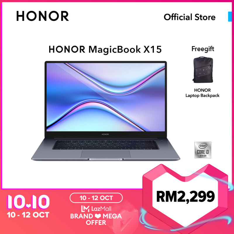 HONOR MagicBook X 15-i5/i3 ( 8GB RAM | 512GB SSD / 256GB SSD) with 2 Years Warranty Malaysia
