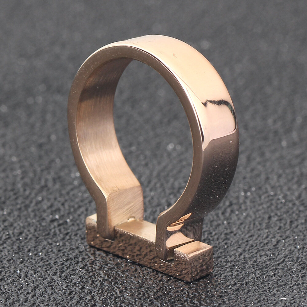 6mm Rectangle Glossy Three-dimensional Titanium Steel Ring Trendy and Simple Ring Size 6-9
