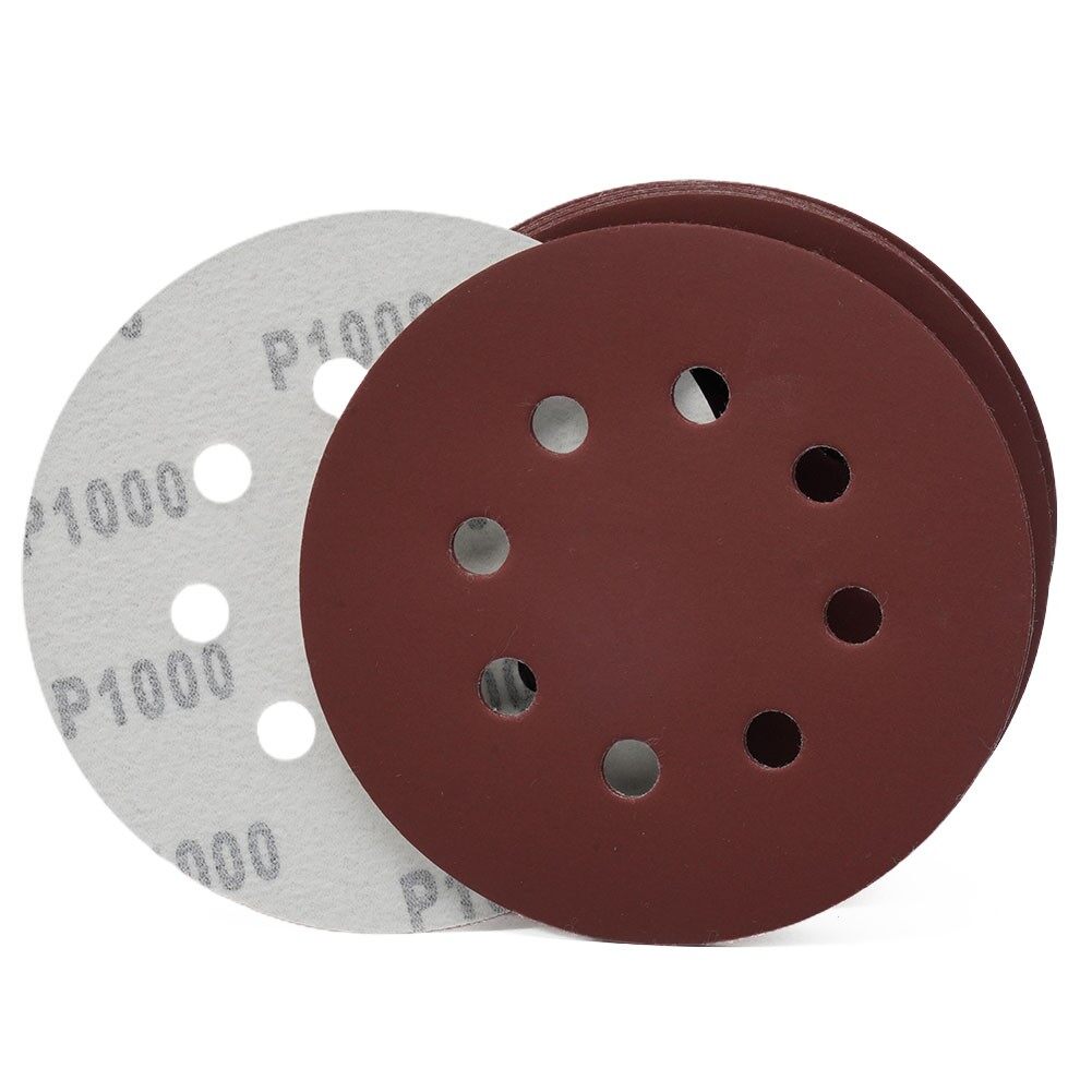 20x 5 125mm Round Sandpaper 8-Hole Sanding Sheet Discs Hook Loop 40-2000 Grits