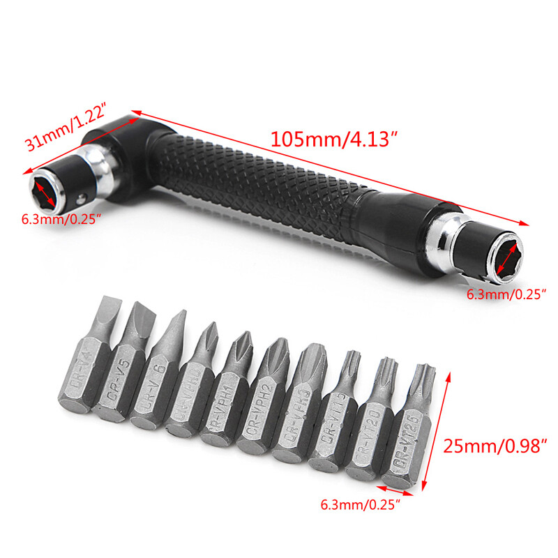 Tua Vít Ổ Cắm 10 Trong 1, Đầu Cờ Lê Đôi Hình Chữ L Đầu Dẹt Torx