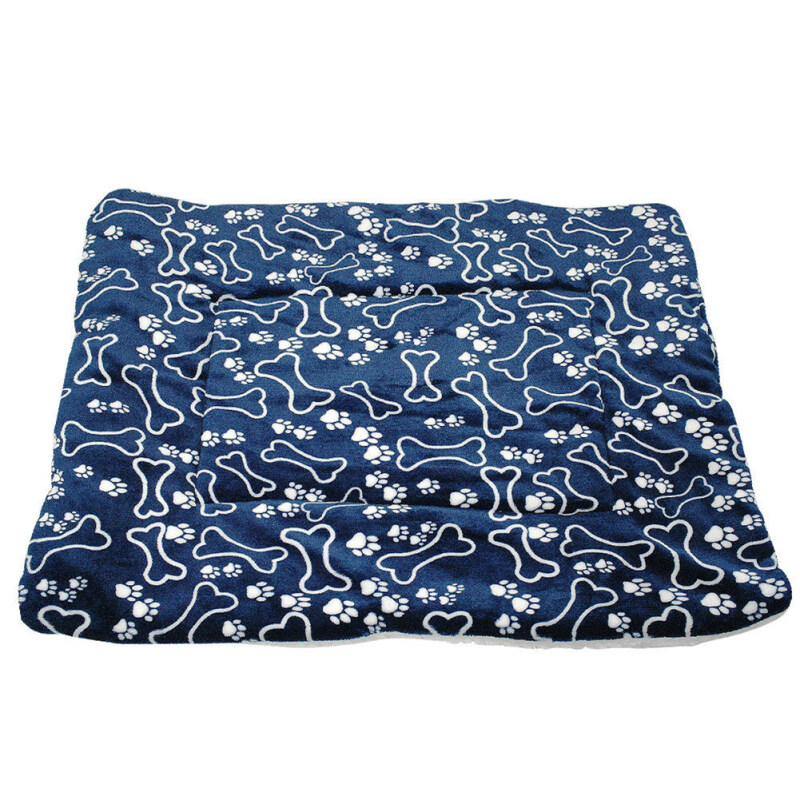 S-XL Pet Có Thể Giặt Được Xương Màu Xanh Mô Hình Chó Mat Chăn Ấm Chó Lớn Giường Đệm Nệm Cũi Chó