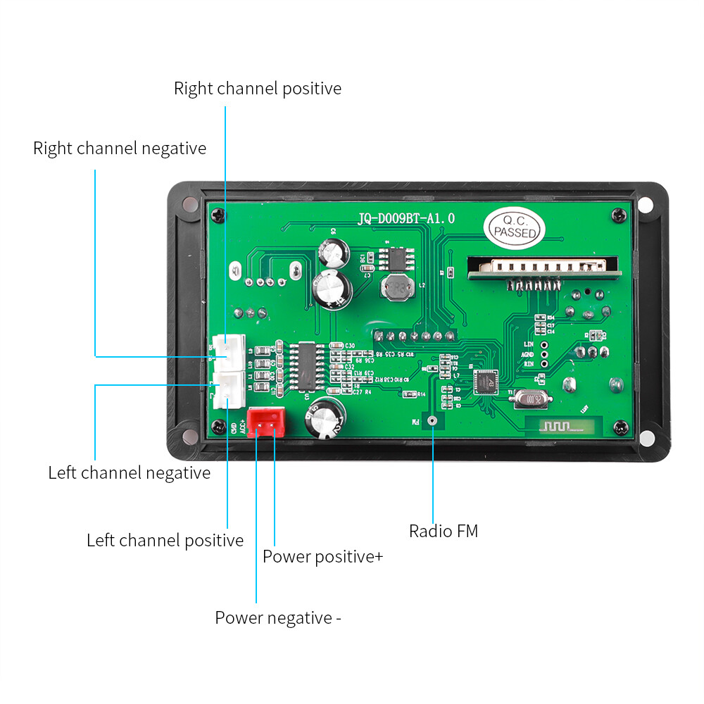BOKEWU 40/80W Amplifier Bluetooth 5.0 Decoder Board 12V Wireless Handsfree MP3 Player Support FM TF USB AUX
