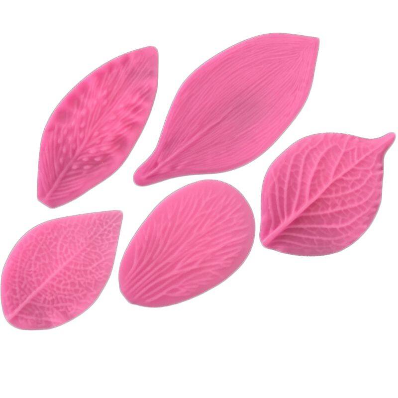 5pcs/set Leaf Silicone Mold Fondant Cake Decorating Tool Peony Rose Floral Petal Decorating