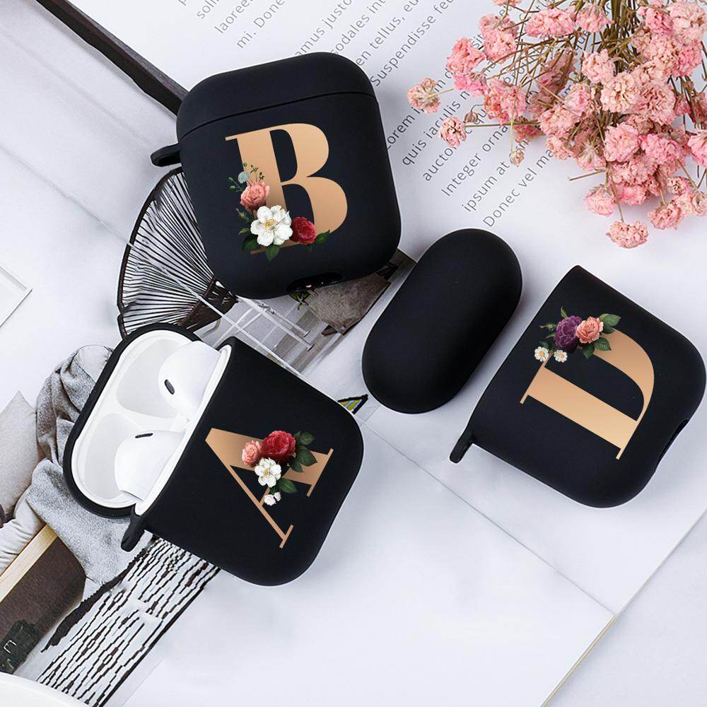 AKABEILA Cute Simple Smile AirPods Case for Airpod 1 2 Black TPU Silicone Wireless Bluetooth Earphone Cover Matte Airpods2 Casing