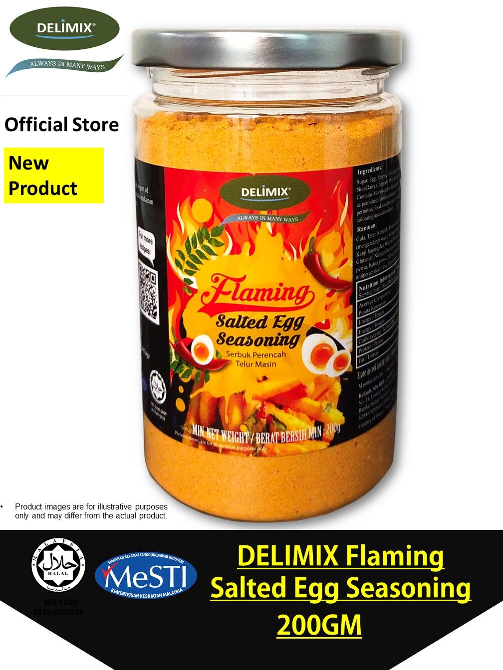 Delimix HALAL Flaming Salted Egg Seasoning 200gm Serbuk Perencah