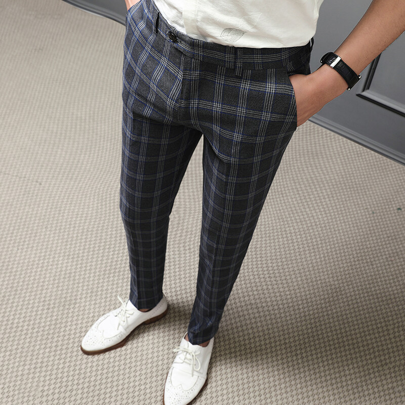 checkered suit pants mens