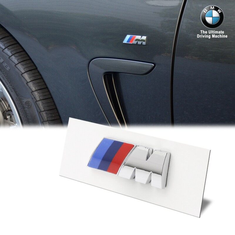 NEW M power Car Emblem Sport Side Wing Chrome Badge Logo Sticker For BMW