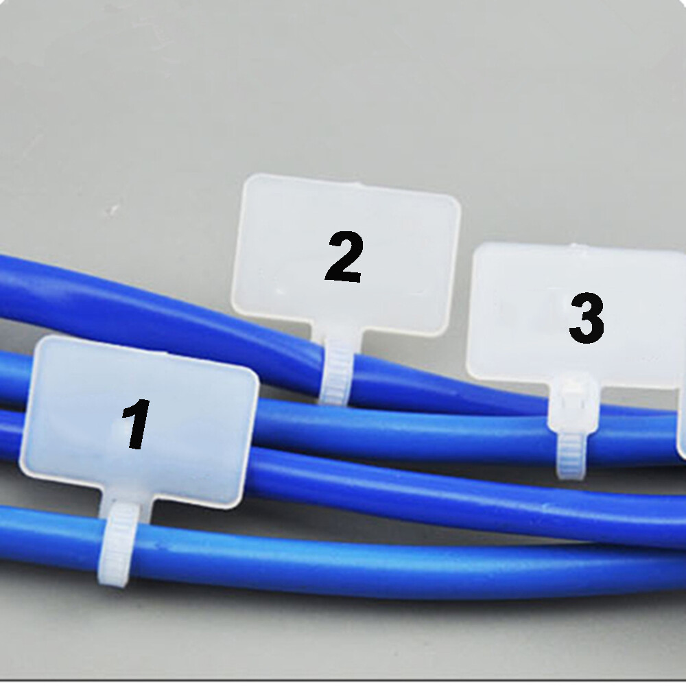 Markers 50pcs Loop Self-locking Plastic Zip Cable Winder Labels Tag Wire Ties