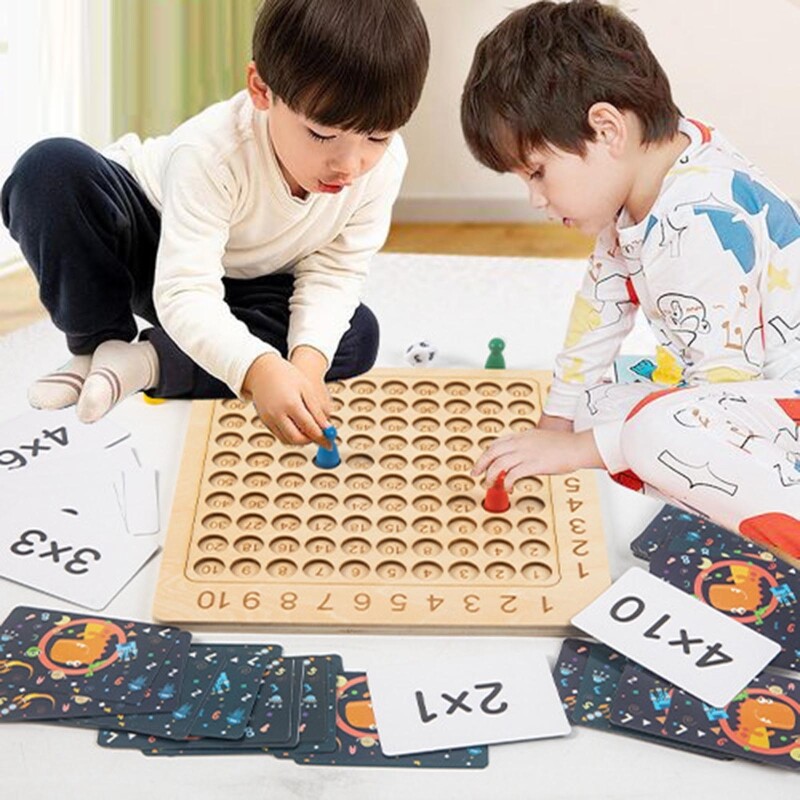 Wood Mathematics Multiplication Board Early Learning Brain Development Toy Classroom Teaching Aids Arithmetic Child Gift