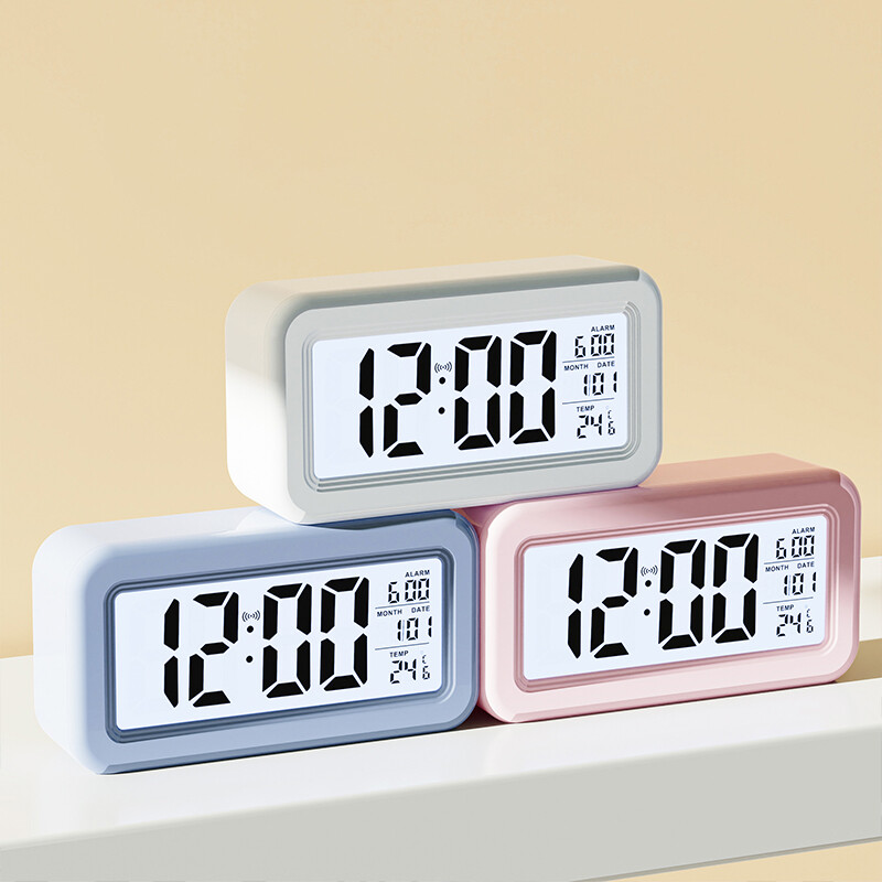 Alarm clock simple clock digital display LCD lazy snooze mute backlight electronic clock