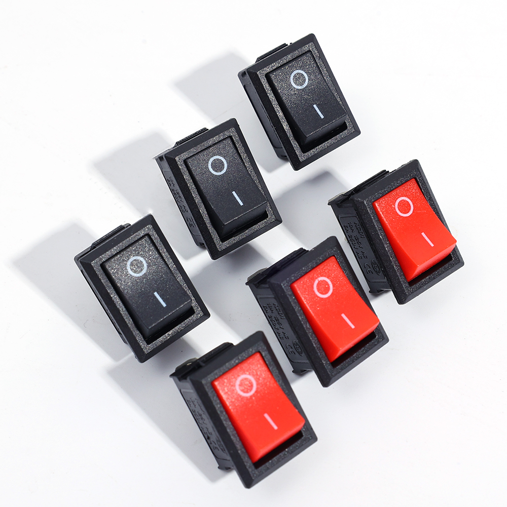 10pcs Push Button Switch 10x15mm SPST 2Pin 3A 250V KCD11 Snap-in on/Off Rocker Switch