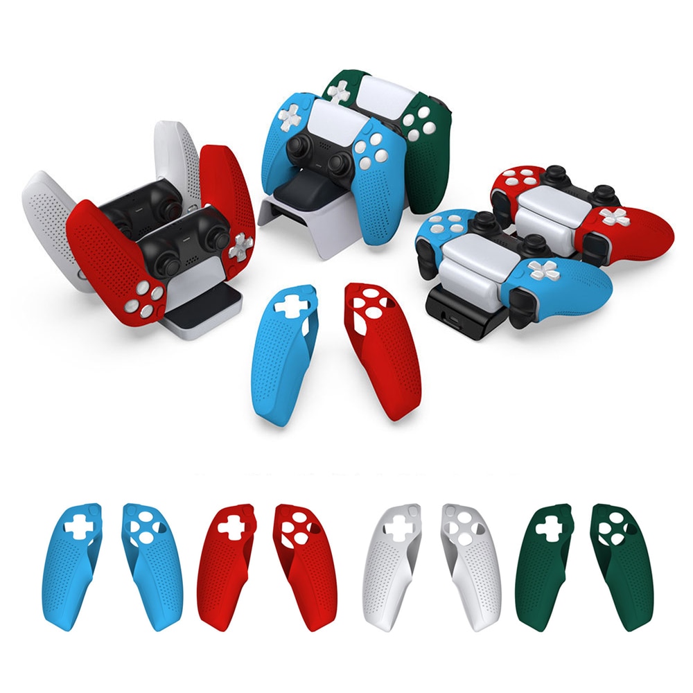 Narsta 1 Cặp Ốp Bảo Vệ Tay Cầm Chơi Game Bằng Silicon Mềm Cho PlayStation 5 DualSense PS5 Phụ Kiện Nắp Chống Trượt Điều Khiển