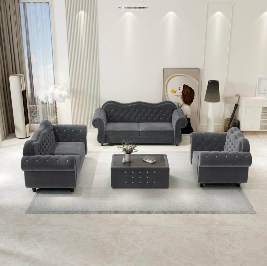 Everland Sofa Chester Chesterfield Kerusi Sofa Diamond Button Sofa Set