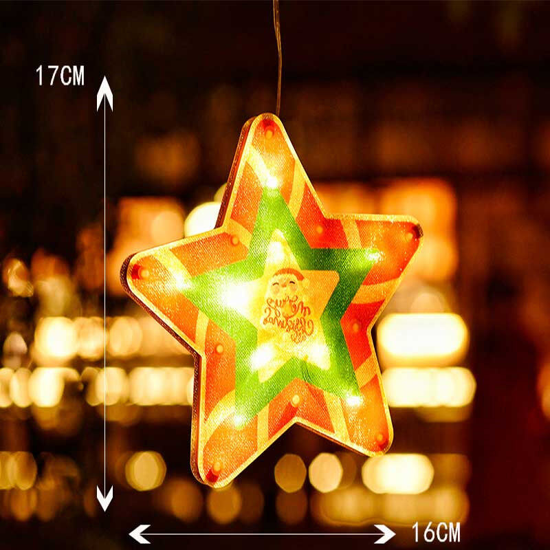 LED Christmas Decoration Lights Santa Claus Snowman Elk Shape Window Suction Cup Lights New Year Xmas Navidad Holiday Home Decor